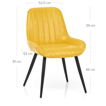 Mustang Chair Antique Yellow Dimensions