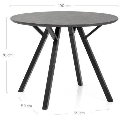 Quest 100cm Dining Table Grey Wood Dimensions