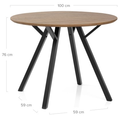 Quest 100cm Dining Table Oak Dimensions