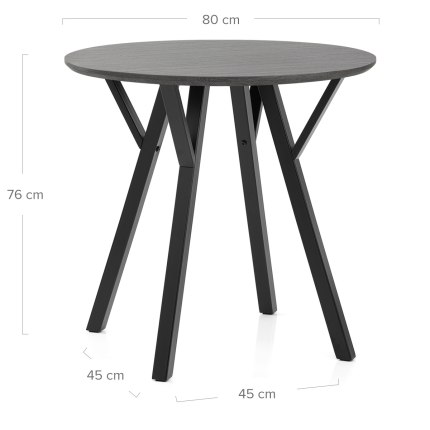 Quest 80cm Dining Table Grey Wood Dimensions