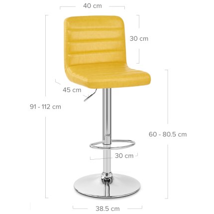 Prime Bar Stool Antique Yellow Dimensions