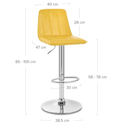 Pulse Bar Stool Antique Yellow Dimensions