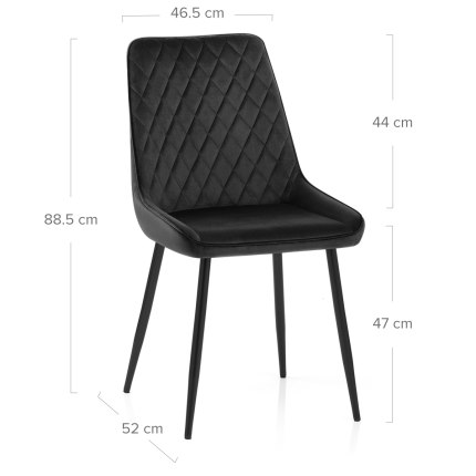 Chevy Dining Chair Black Velvet Dimensions