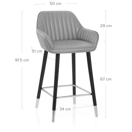 Apres Grande Stool Real Leather Grey Dimensions