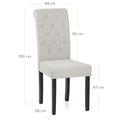 Utah Dining Chair Pebble Fabric Dimensions