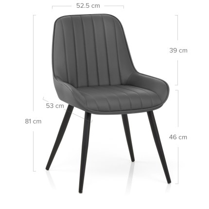 Mustang Chair Grey Dimensions