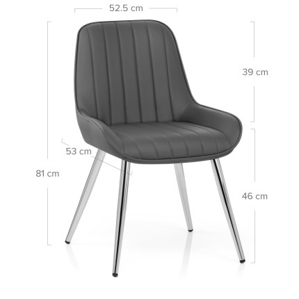 Mustang Chrome Chair Grey Dimensions
