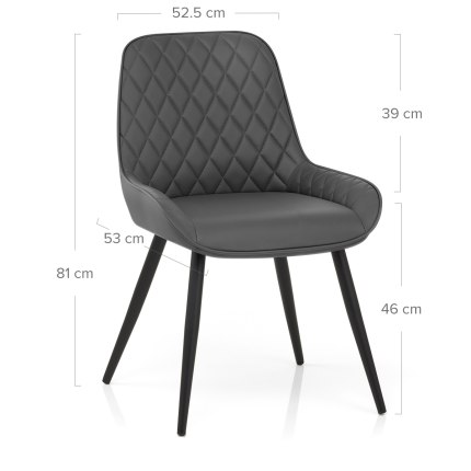 Lincoln Dining Chair Grey Dimensions