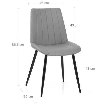 Camino Dining Chair Mid Grey Dimensions