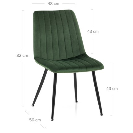 Lagos Dining Chair Green Velvet Dimensions