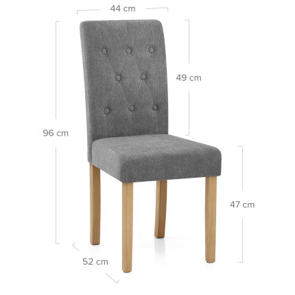 York Dining Chair Grey Fabric Dimensions