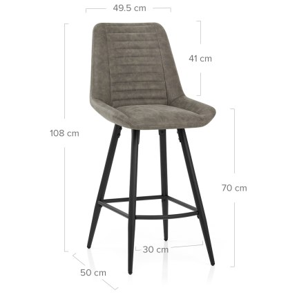 Forse Stool Grey Dimensions