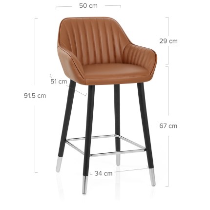 Apres Grande Stool Real Leather Brown Dimensions