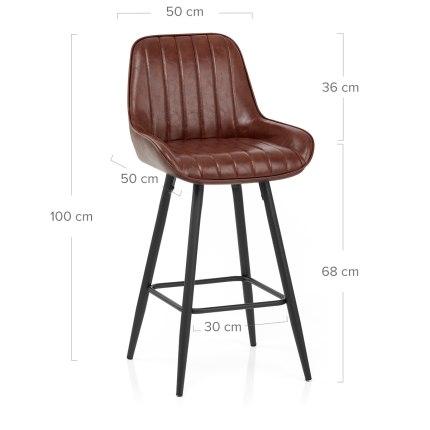 Mustang Bar Stool Antique Brown Dimensions