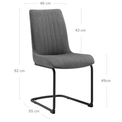 Adele Dining Chair Grey Fabric Dimensions
