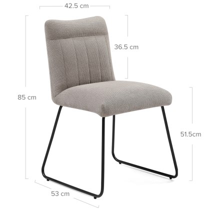Milo Dining Chair Tweed Fabric Dimensions