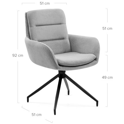 Nixon Arm Chair Light Grey Dimensions
