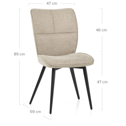 Devon Dining Chair Tweed Fabric Dimensions