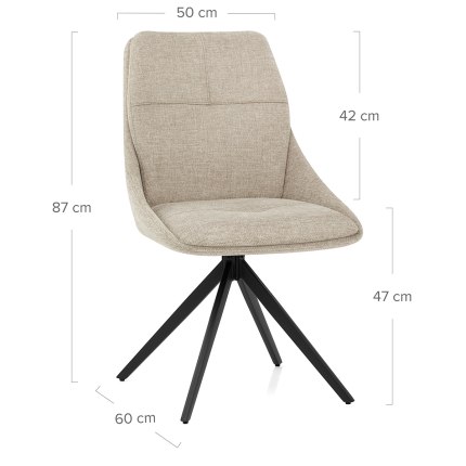 Nova Dining Chair Tweed Fabric Dimensions