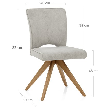 Dexter Wooden Dining Chair Light Grey Fabric Dimensions
