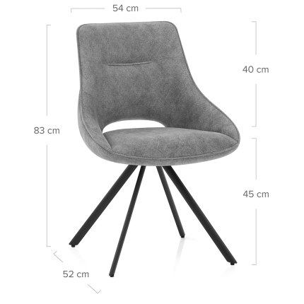 Cloud Dining Chair Charcoal Fabric Dimensions