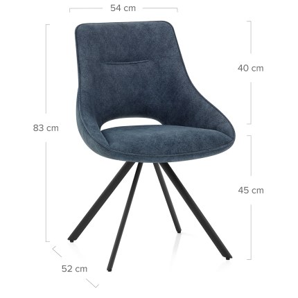 Cloud Dining Chair Blue Fabric Dimensions
