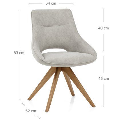 Cloud Wooden Dining Chair Light Grey Fabric Dimensions
