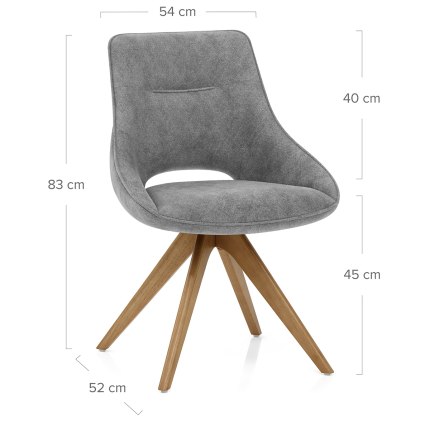 Cloud Wooden Dining Chair Charcoal Fabric Dimensions