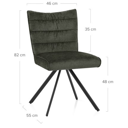 Forte Dining Chair Green Fabric Dimensions