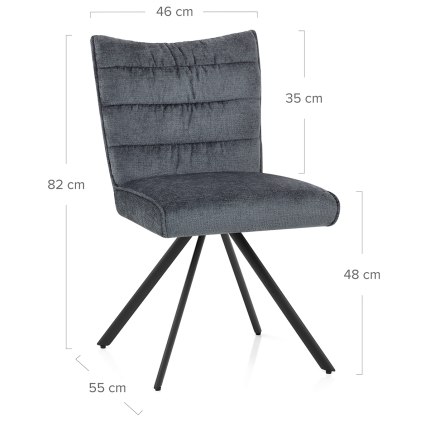 Forte Dining Chair Blue Fabric Dimensions