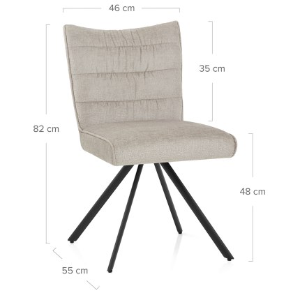 Forte Dining Chair Beige Fabric Dimensions