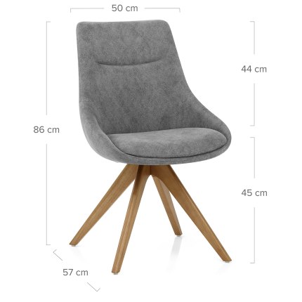 Lure Wooden Dining Chair Charcoal Fabric Dimensions