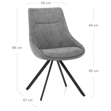 Lure Dining Chair Charcoal Fabric Dimensions