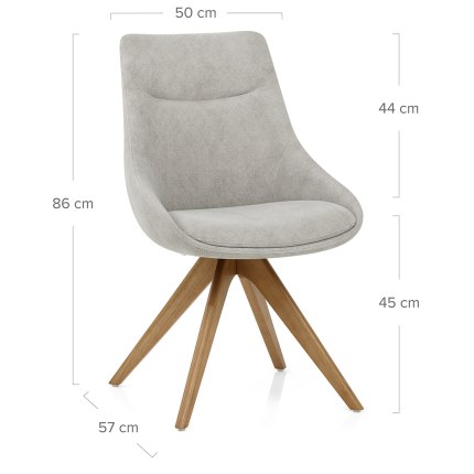Lure Wooden Dining Chair Light Grey Fabric Dimensions