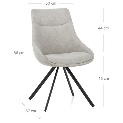 Lure Dining Chair Light Grey Fabric Dimensions