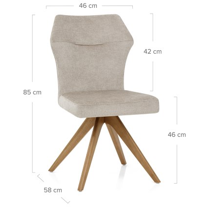 Troy Wooden Dining Chair Beige Fabric Dimensions