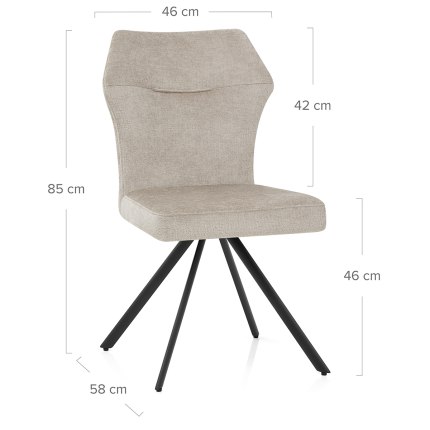Troy Dining Chair Beige Fabric Dimensions