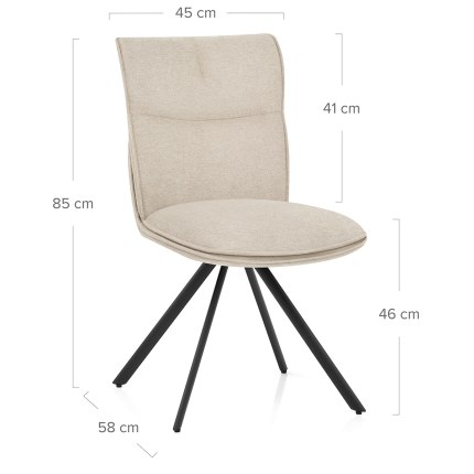 Cody Dining Chair Beige Fabric Dimensions