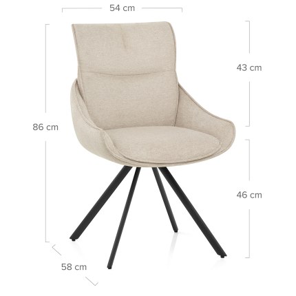 Creed Dining Chair Beige Fabric Dimensions