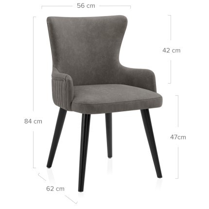 Diablo Dining Chair Grey Dimensions