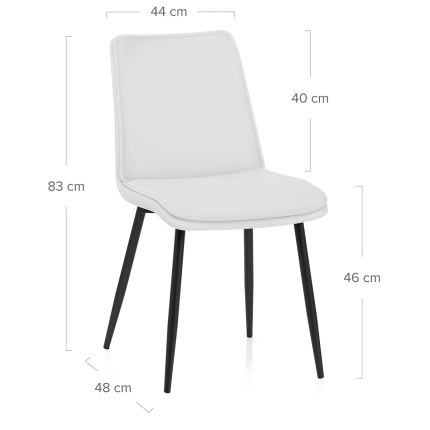 Abi Dining Chair White Dimensions