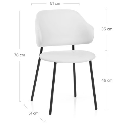 Brodie Dining Chair White Dimensions