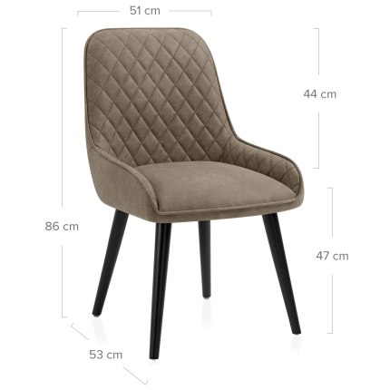 Azure Dining Chair Brown Dimensions