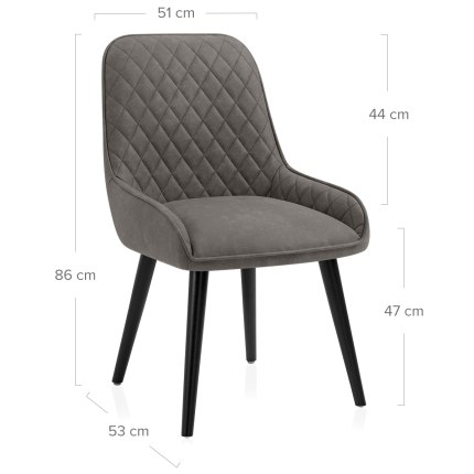 Azure Dining Chair Grey Dimensions