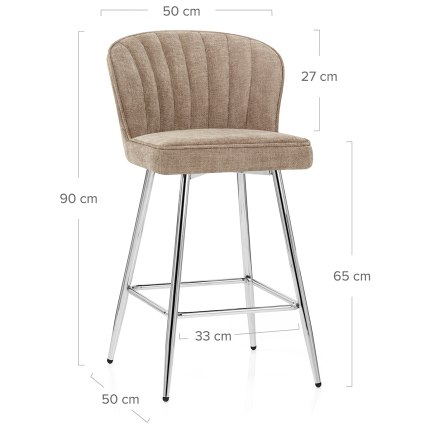 Chase Bar Stool Beige Fabric Dimensions