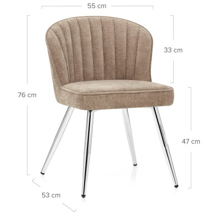 Chase Dining Chair Beige Fabric Dimensions