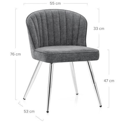 Chase Dining Chair Grey Fabric Dimensions