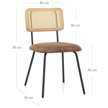 Cassis Dining Chair Brown Dimensions