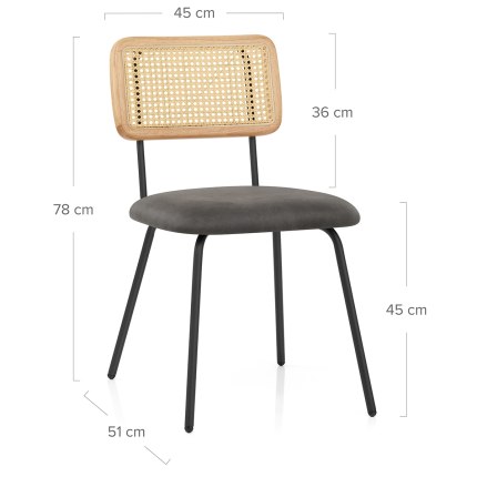 Cassis Dining Chair Charcoal Dimensions