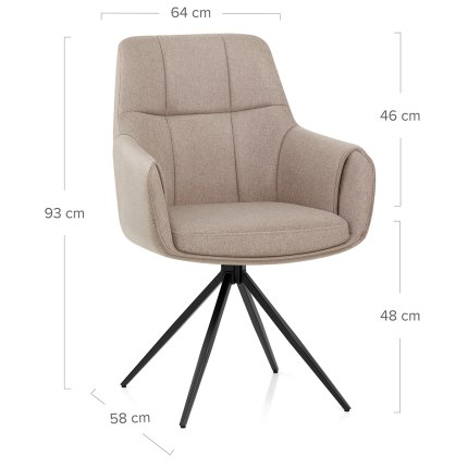 Nina Chair Tweed Fabric Dimensions